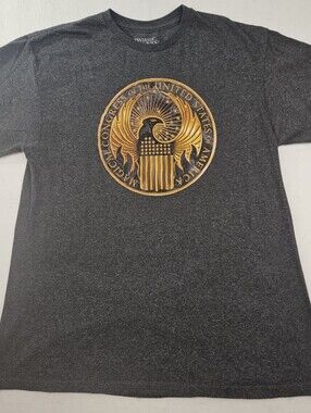 Fantastic Beast MACUSA Men's Large Heathered Gray Graphic Short Sleeve T-Shirt
